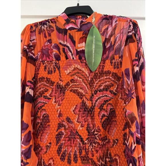 $255 NWT Farm Rio Chevron Forest Orange Mini Dress Size XS - Picture 6 of 7